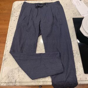 Pas De Calais Elastic Black Linen Pants 40 or 6/8